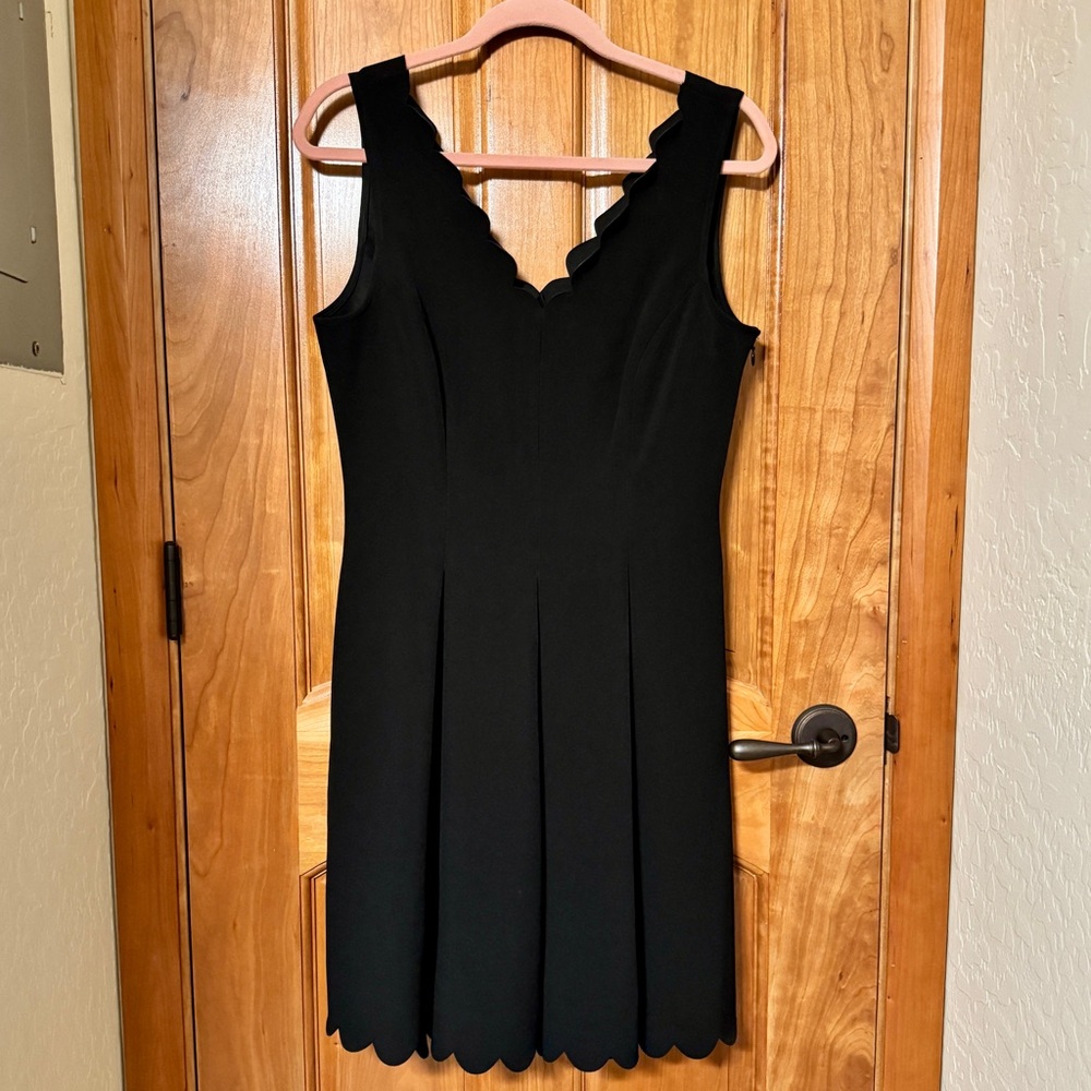 Banana Republic Black Scalloped A Line Dress with pockets